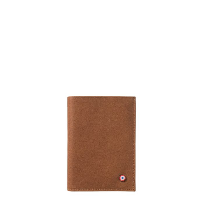Petit portefeuille Victor en cuir Vintage Terre Brunie