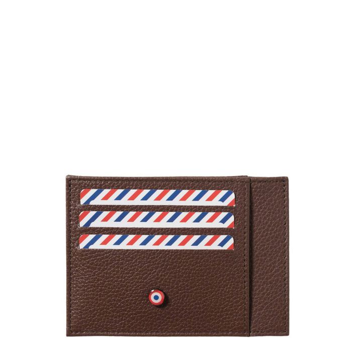 Porte-cartes Paul en cuir grainé Terre brunie