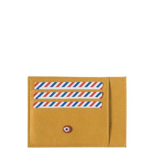 Porte-cartes Paul en cuir Nubuck Soleil Jaune