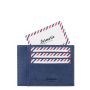 Porte-cartes Paul en cuir Nubuck Mer indigo