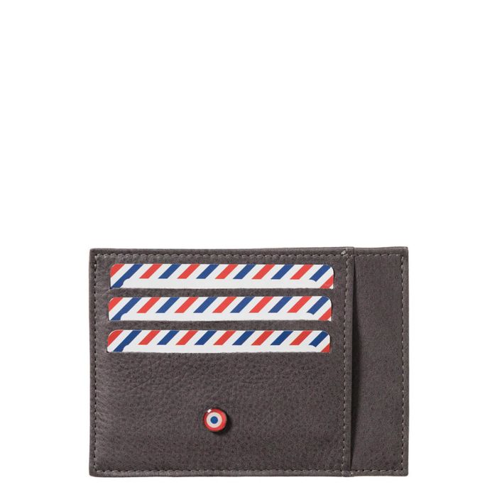 Porte-cartes Paul en cuir Nubuck Nuage gris