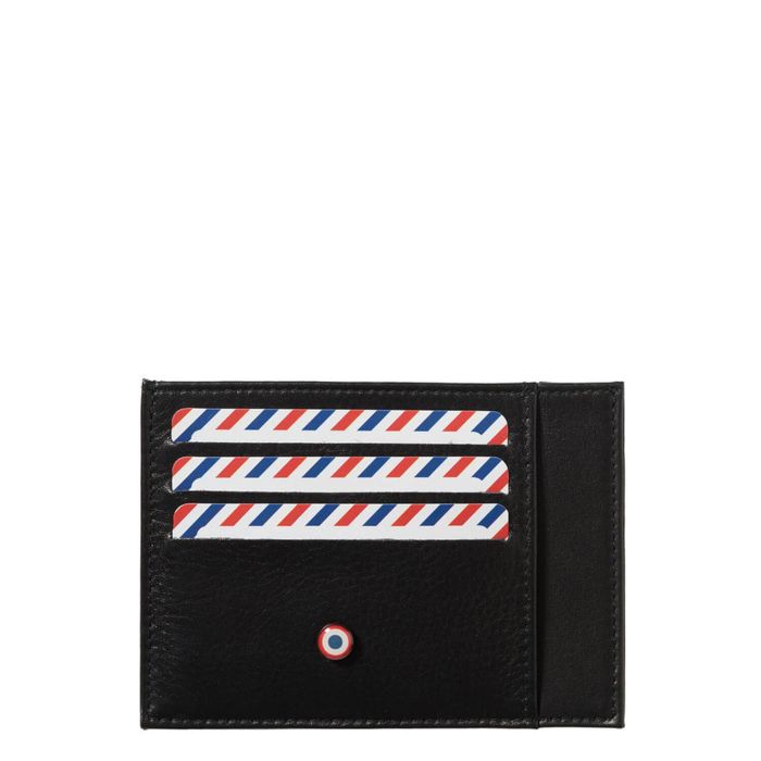 Porte-cartes Paul en cuir lisse Noir c'est noir