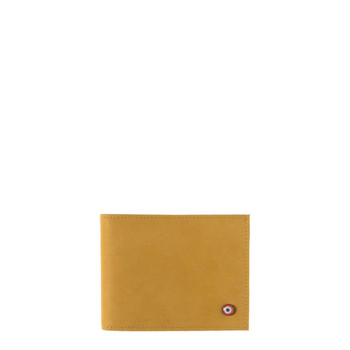 Portefeuille Italien Arthur en cuir Nubuck Soleil Jaune