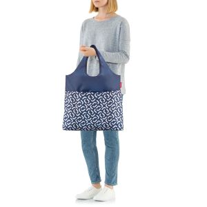 Sac shopping Mini Maxi Shopper Plus 60 cm Signature Navy Sac shopping Mini Maxi Shopper Plus 60 cm Signature Navy