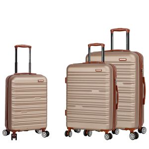 Lot de 3 valises rigides 33803 Extensibles 55, 67 et 77 cm Champagne