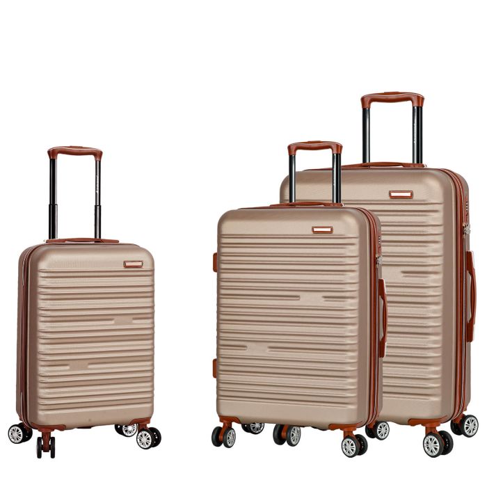 Lot de 3 valises rigides 33803 Extensibles 55, 67 et 77 cm Champagne