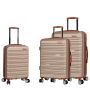 Lot de 3 valises rigides 33803 Extensibles 55, 67 et 77 cm Champagne