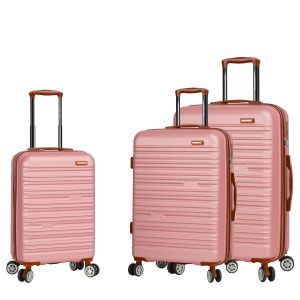 Lot de 3 valises rigides 33803 Extensibles 55, 67 et 77 cm Rose Gold