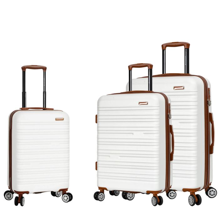 Lot de 3 valises rigides 33803 Extensibles 55, 67 et 77 cm Milky