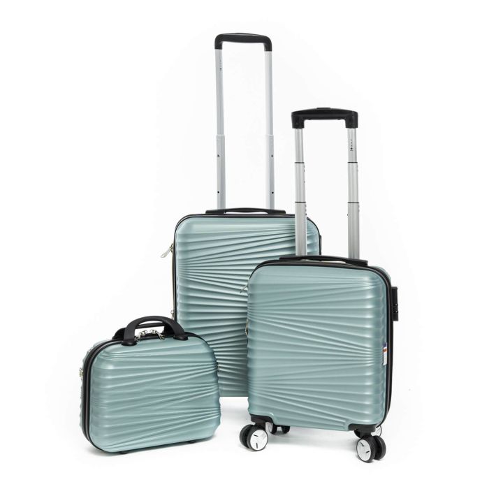 Lot de 2 valises cabine et underseater + vanity rigides 323 55, 45 et 35 cm Menthe