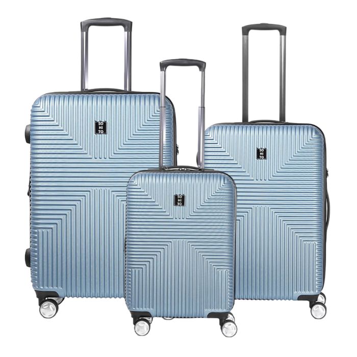 Lot de 3 valises rigides Takai Extensibles 55, 67 et 77 cm Bleu gold