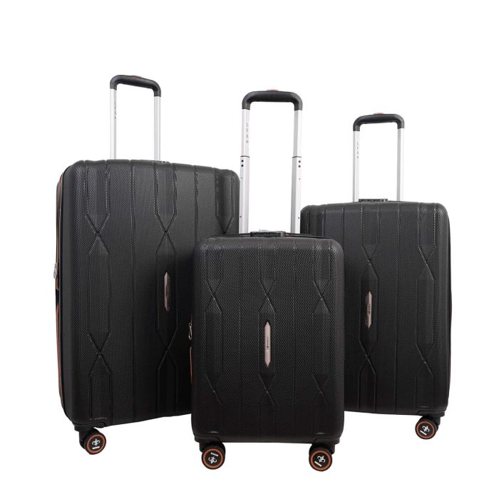 Lot de 3 valises rigides 330 Extensibles 55, 66 et 76 cm Noir