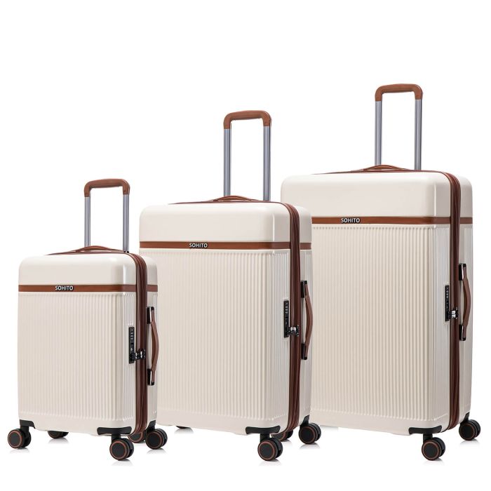Lot de 3 valises rigides Neko Extensibles 78.5, 68 et 55 cm Blanc