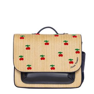 Cartable It Bag Midi 38cm Raffia Cherry Cartable It Bag Midi 38cm Raffia Cherry