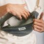 Sac banane matelassé Olivia 32 cm Pied de Denim Gris