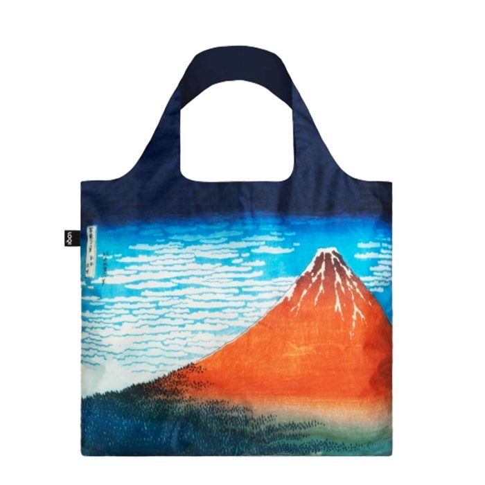 Sac shopping pliable avec pochette zip 50cm Fuji Rouge de Katsushika Hokusai