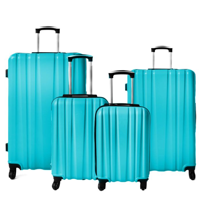 Lot de 4 valises rigides FG671 45, 55, 65 et 75 cm Turquoise