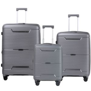 Lot de 3 valises extensibles Haree 55, 67 et 76.5 cm Pearly grey Lot de 3 valises extensibles Haree 55, 67 et 76.5 cm Pearly grey
