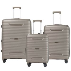 Lot de 3 valises extensibles Haree 55, 67 et 76.5 cm Pearly gold Lot de 3 valises extensibles Haree 55, 67 et 76.5 cm Pearly gold