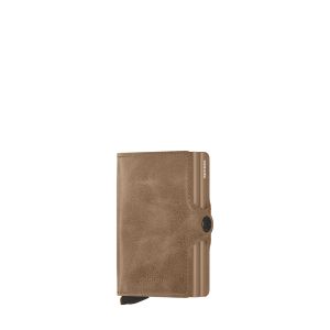 Porte-cartes Twinwallet Vintage anti-RFID 10.2 cm Taupe