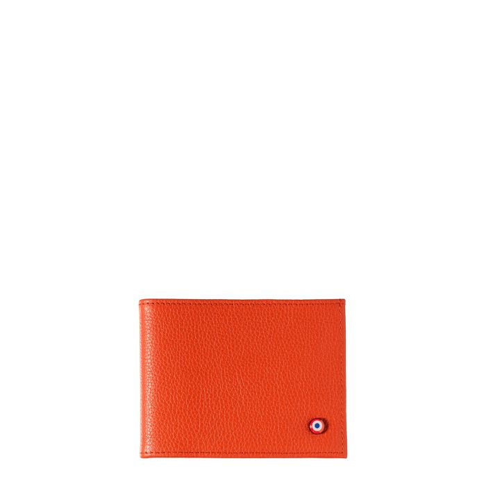 Portefeuille Italien Arthur 2.0 en cuir grainé Corail Bohème