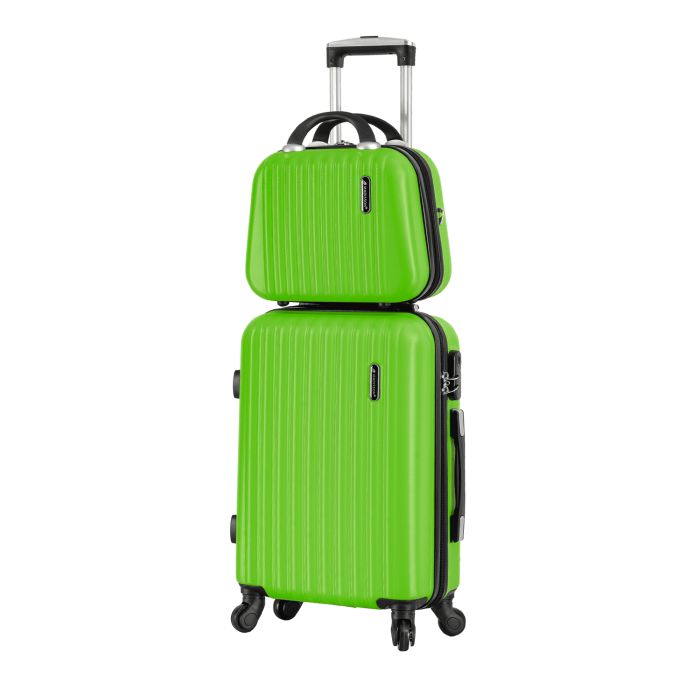 Lot valise cabine + vanity rigides 32402 Apple Green