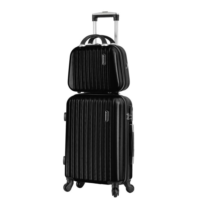 Lot valise cabine + vanity rigides 32402 Noir