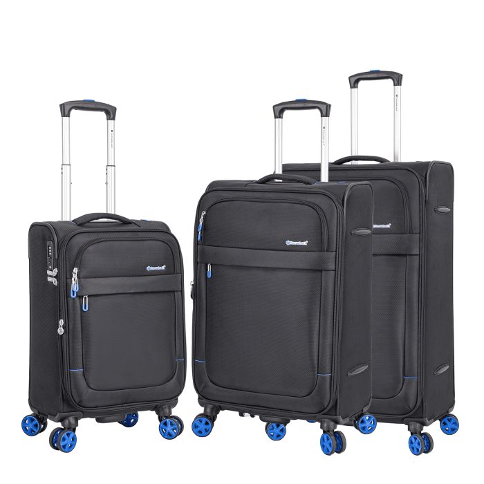 Lot de 3 valises souples 48203 Extensible 55, 67 et 77 cm Black