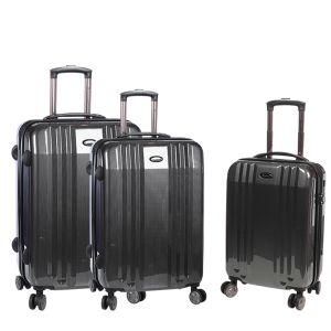 Lot de 3 valises rigides 91603 Extensible 55, 68 et 78 cm Black