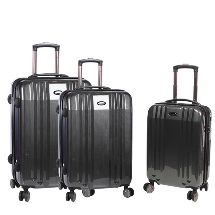 Lot de 3 valises rigides 91603 Extensible 55, 68 et 78 cm Black