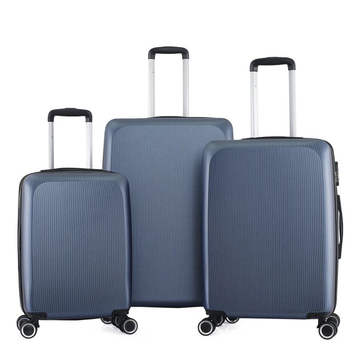 Lot de 3 valises rigides 379 Extensibles 55, 66 et 76 cm Bleu