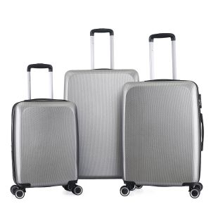 Lot de 3 valises rigides 379 Extensibles 55, 66 et 76 cm Argent