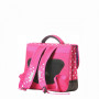 Cartable 35 cm Rose à pois blancs