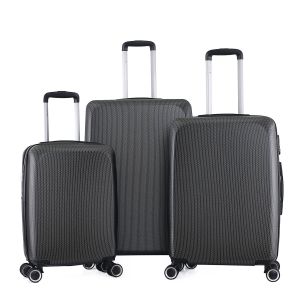 Lot de 3 valises rigides 379 Extensibles 55, 66 et 76 cm Noir
