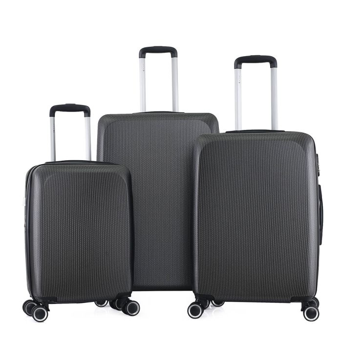Lot de 3 valises rigides 379 Extensibles 55, 66 et 76 cm Noir