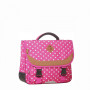 Cartable 35 cm Rose à pois blancs