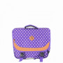 Cartable 35 cm Violet à pois blancs