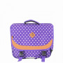 Cartable 38 cm Violet à pois blancs