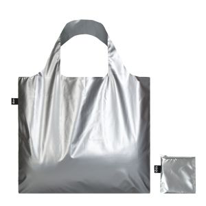 Sac shopping pliable avec pochette zip 50cm Silver