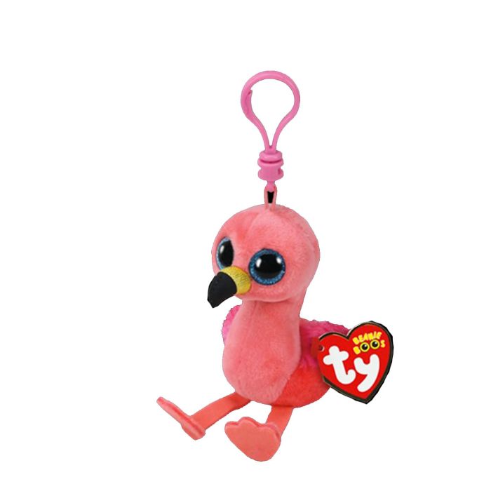 Porte-clés peluche Beanie Boo's 10 cm Gilda le flamant rose