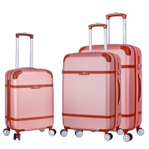 Lot de 3 valises rigides 52303 Extensibles 55, 65 et 75 cm Rose Gold