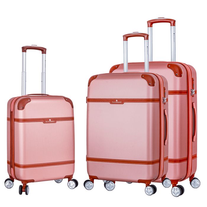 Lot de 3 valises rigides 52303 Extensibles 55, 65 et 75 cm Rose Gold