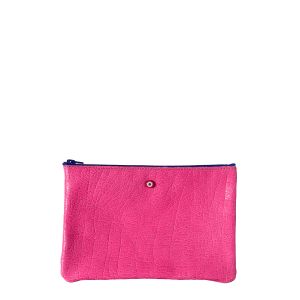 Pochette Camille en cuir UpCyclé 21 cm Vie en Rose