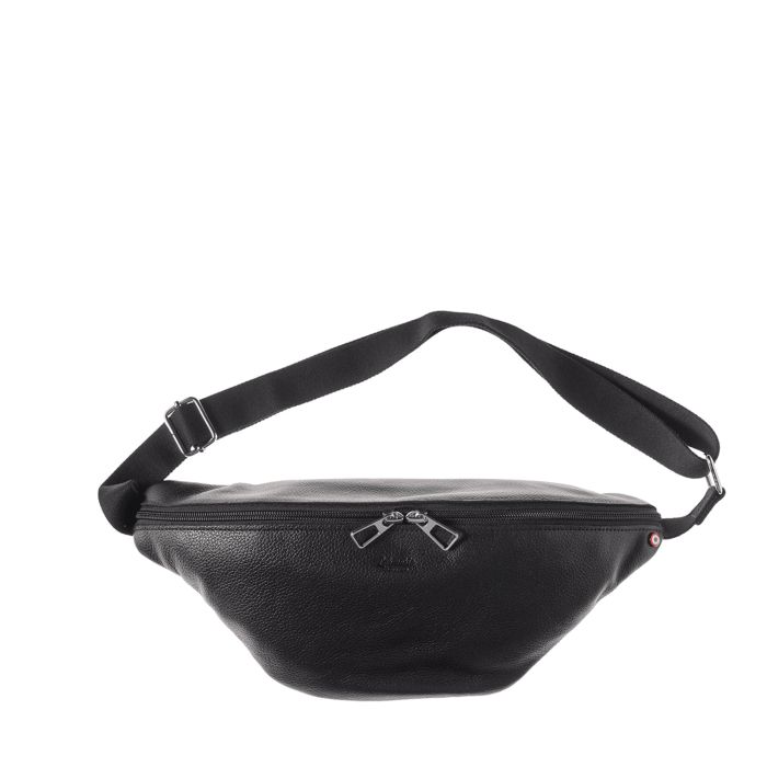 Sac banane Gérard en cuir grainé 36 cm Noir c'est Noir