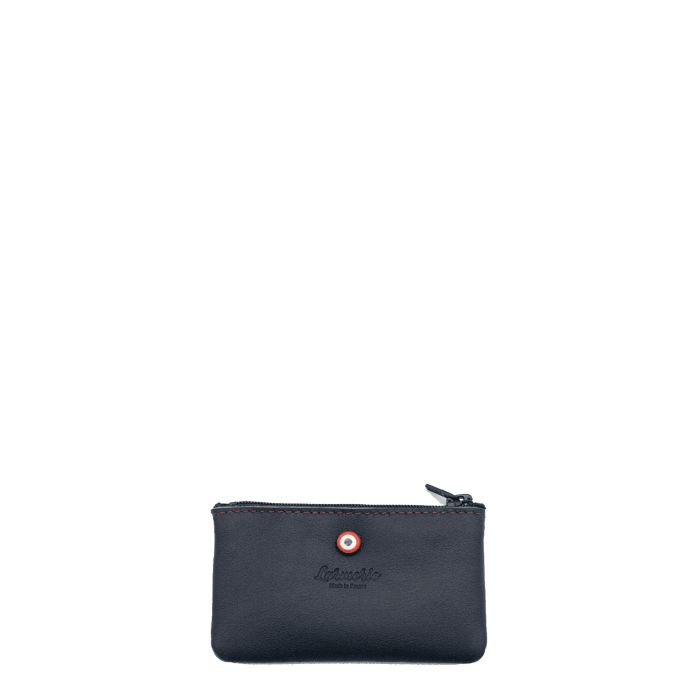 Petit porte-monnaie Emile Elysée en cuir Lisse Lune Bleue
