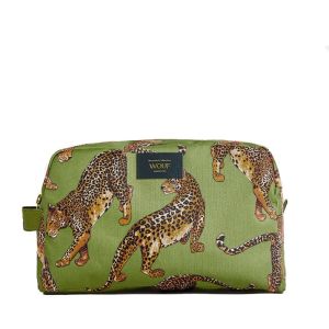 Trousse de toilette large 29,5 cm Olive Leopard