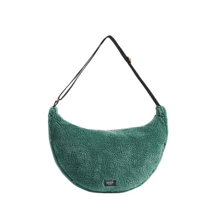 Sac bandoulière L 45 cm en Teddy Moss