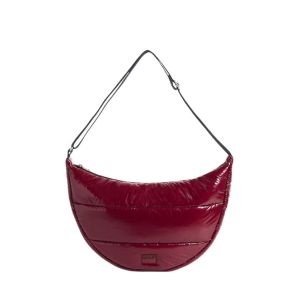 Sac bandoulière L 45 cm en matelassée Burgundy Glossy
