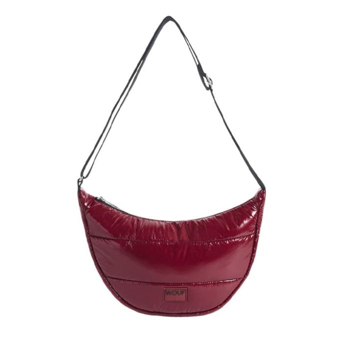 Sac bandoulière 30 cm matelassée Burgundy Glossy