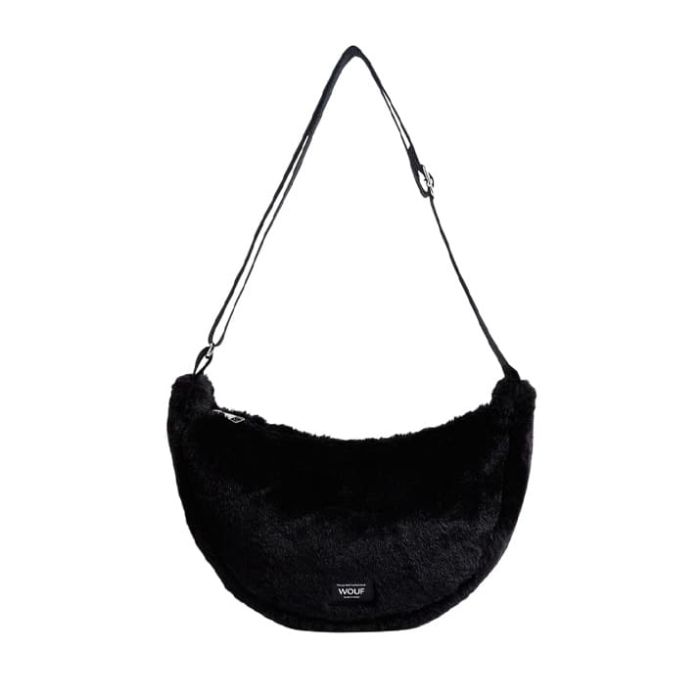 Sac bandoulière 30 cm en fausse fourrure Black Forest